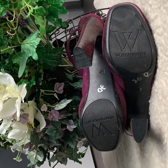 90s/Y2K burgundy chunky platform heels - Picture 6 of 8